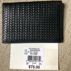 NWT Bloomingdale's Mens leather card holder wallet